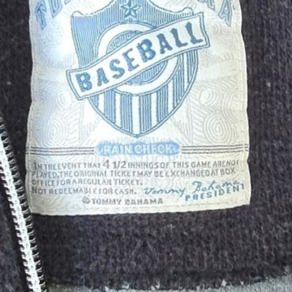 TOMMY BAHAMA SF Giants L mens cotton 1/4 zip pullover sweater RIANCHECK black - Picture 4 of 9